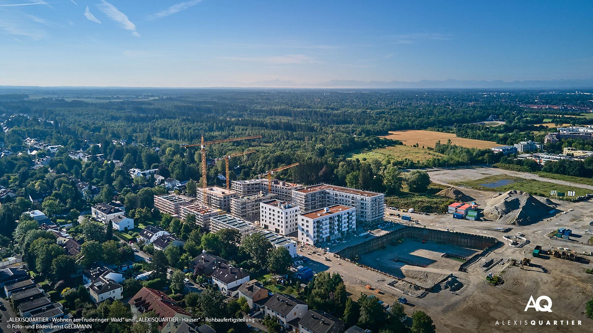 „ALEXISQUARTIER“ in München-Perlach: Rohbaufertigstellungen