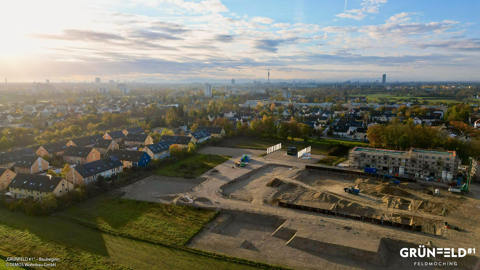 „Grünfeld #1“ in München-Feldmoching: Beginn der Verbau- und Erdarbeiten