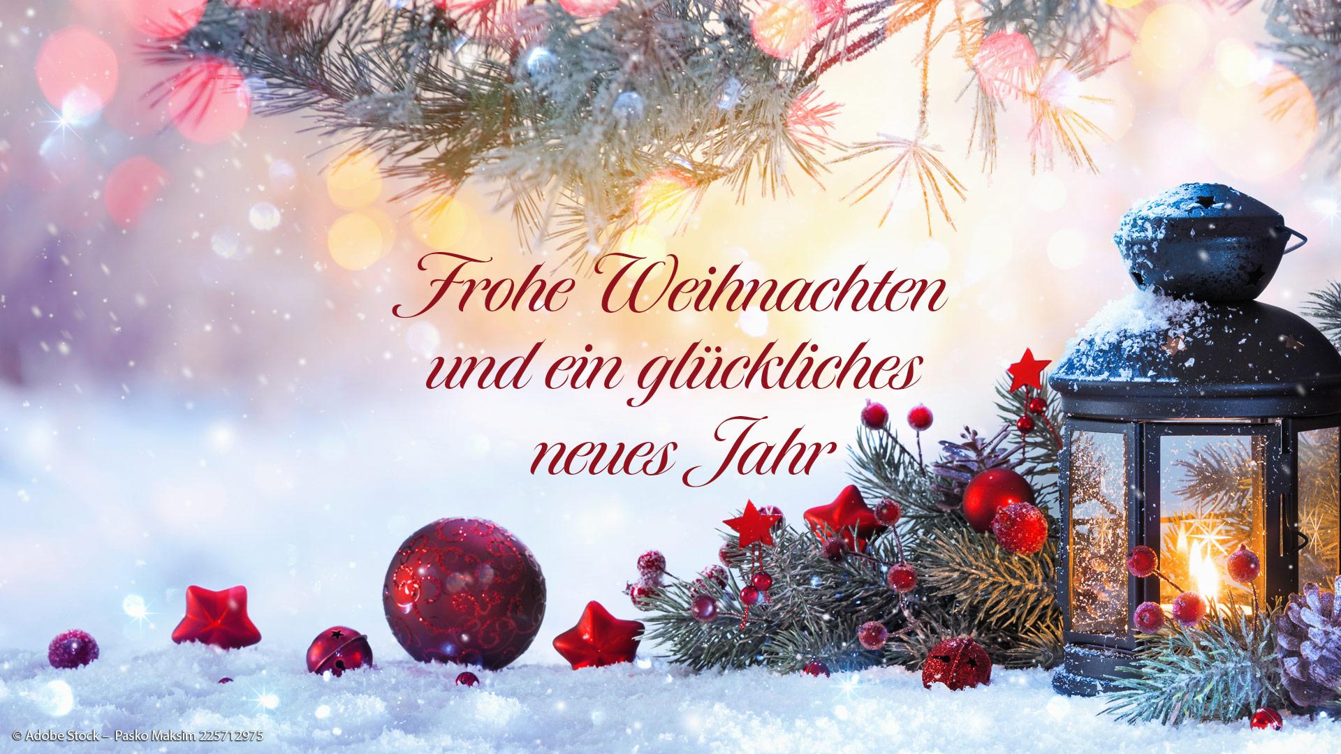 Frohe Weihnachten und ein glückliches neues Jahr