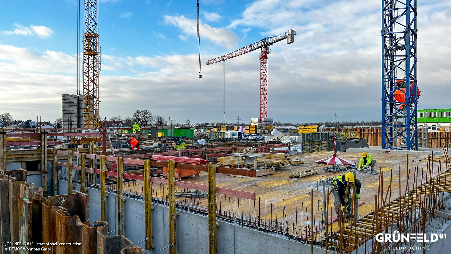 'Grünfeld #1' in Munich-Feldmoching: Start of shell construction