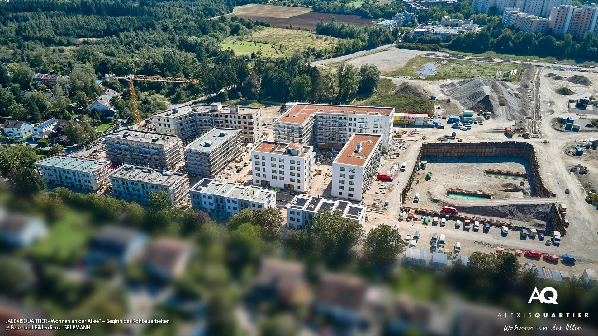 „ALEXISQUARTIER – Wohnen an der Allee“ in München-Perlach: Beginn der Rohbauarbeiten