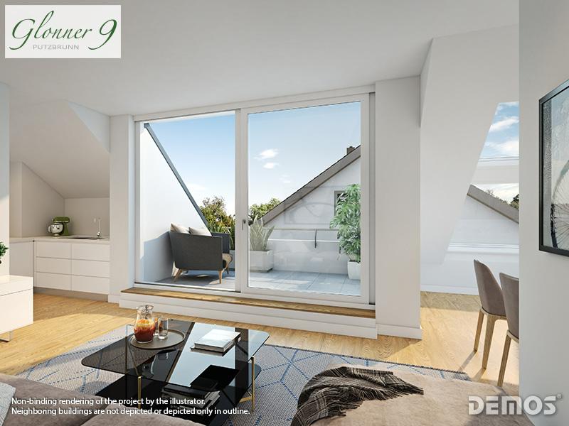 Property Glonner 9 - example illustration living room terraced house nach WEG