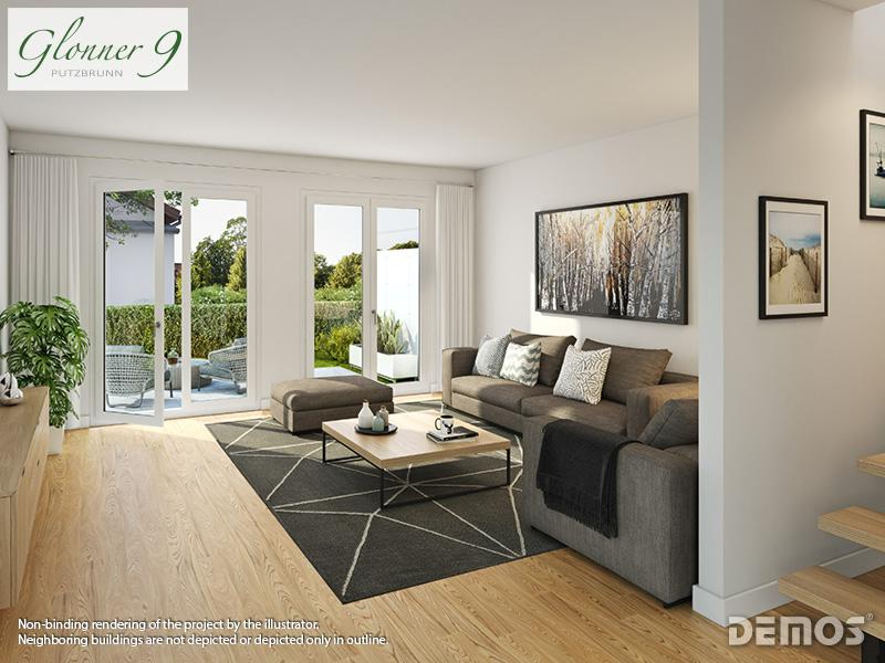 Property Glonner 9 - example illustration living room top floor-condominium