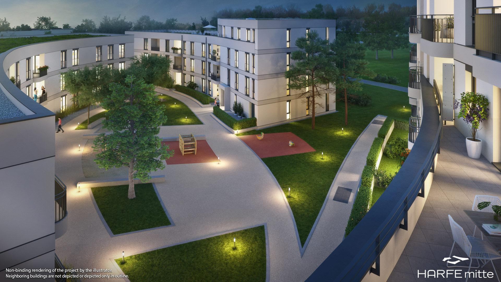 Property HARFE mitte - Illustration 5 - evening atmosphere
