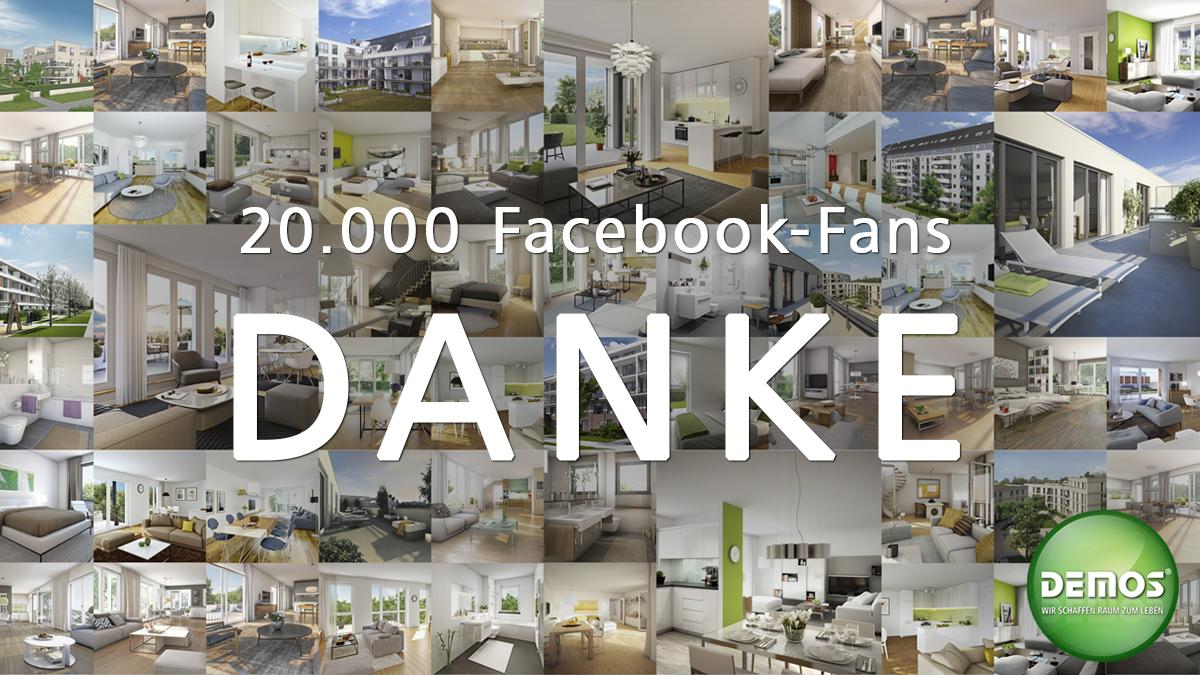 DEMOS sagt Danke für 20.000 Fans auf Facebook.