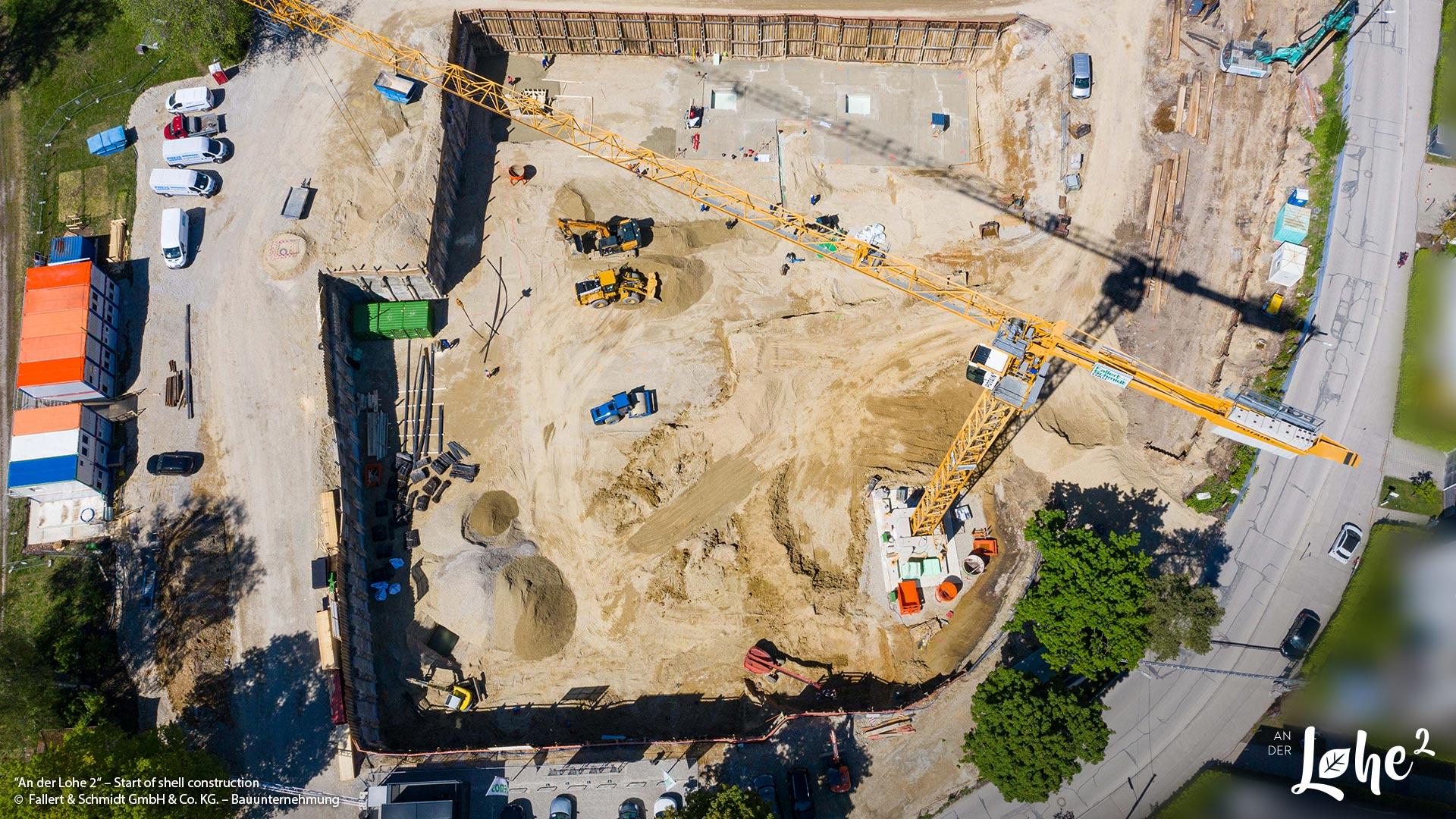 'An der Lohe 2' in Munich-Lochhausen: Start of shell construction