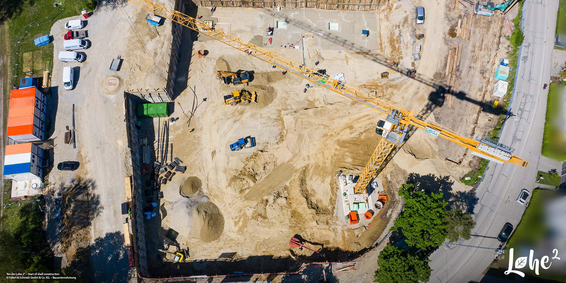 'An der Lohe 2' in Munich-Lochhausen: Start of shell construction