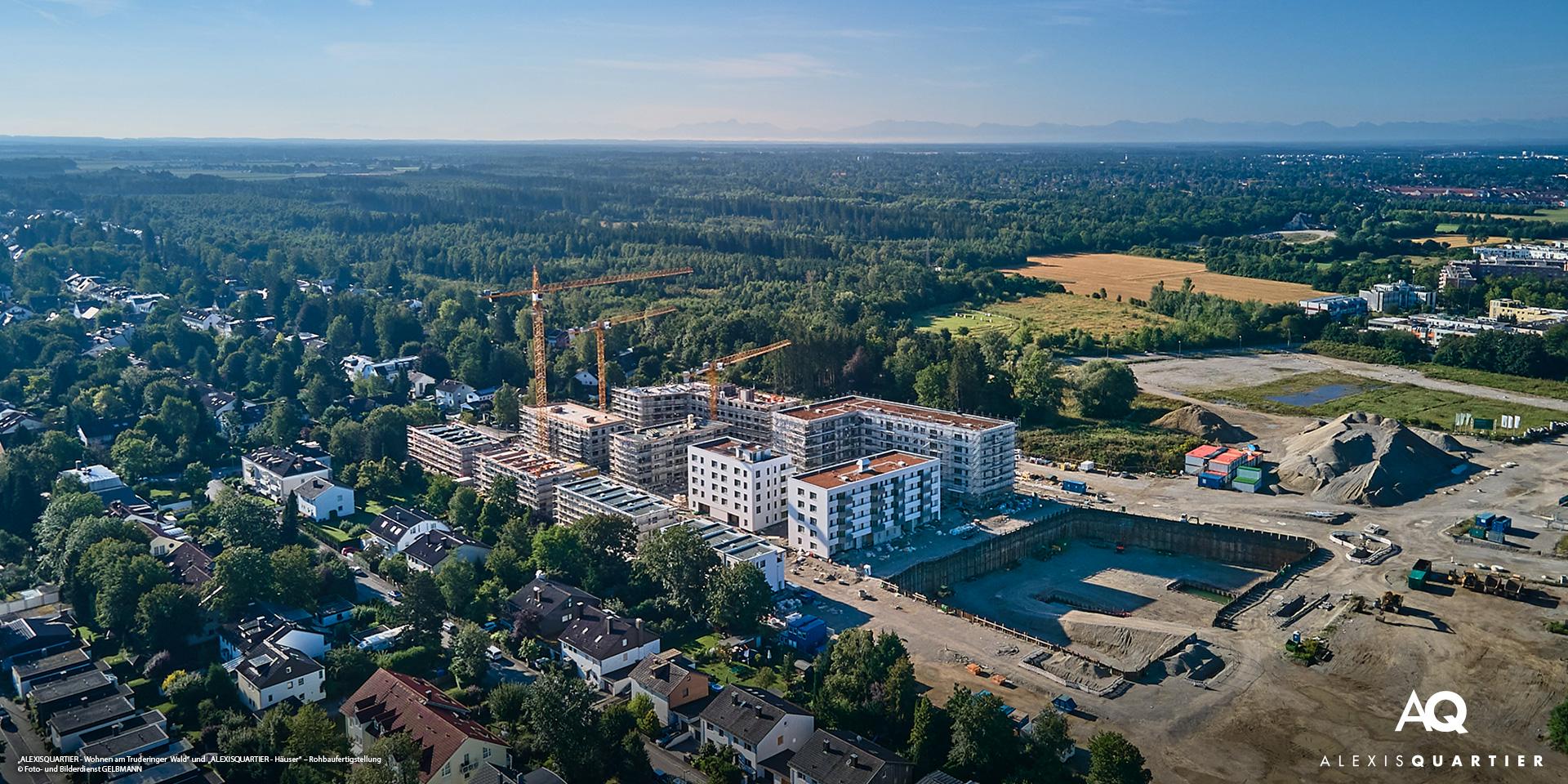 „ALEXISQUARTIER“ in München-Perlach: Rohbaufertigstellungen