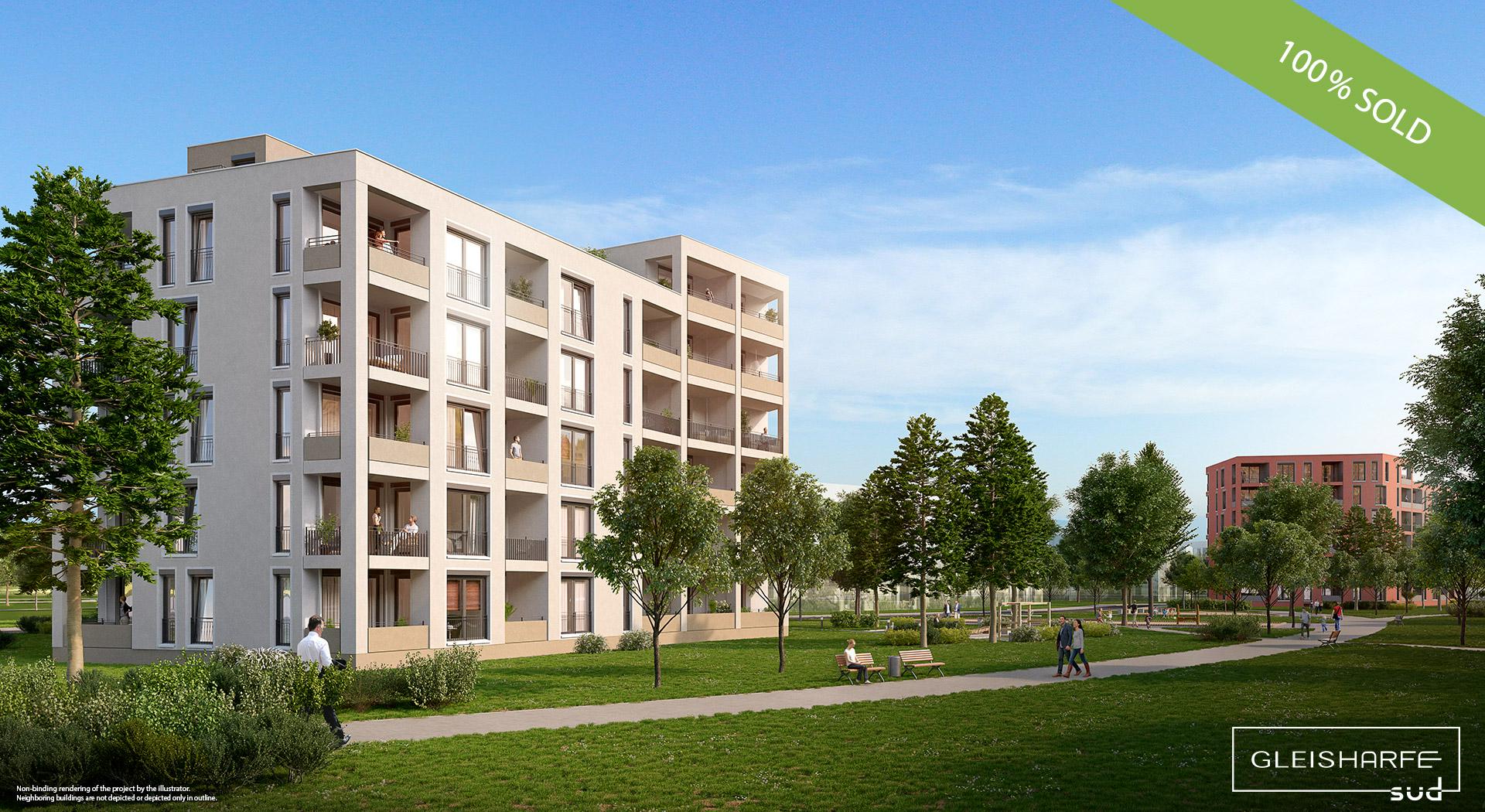 'GLEISHARFE süd' in Munich-Aubing: All apartments sold