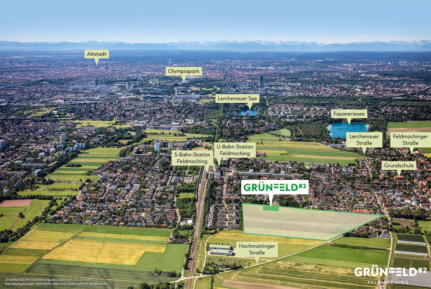 Immobilie München-Feldmoching: Grünfeld2-Feldmoching - Luftbild