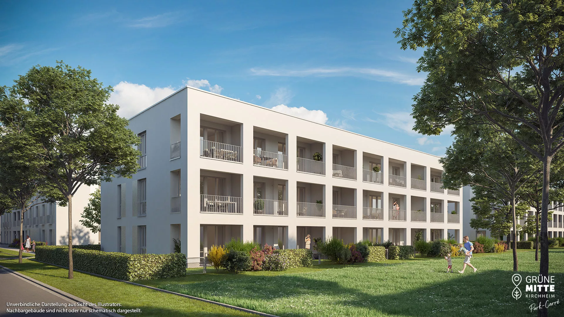 Eigentumswohnungen Kirchheim bei München: Grüne Mitte Kirchheim - Park-Carré - Illustration 3