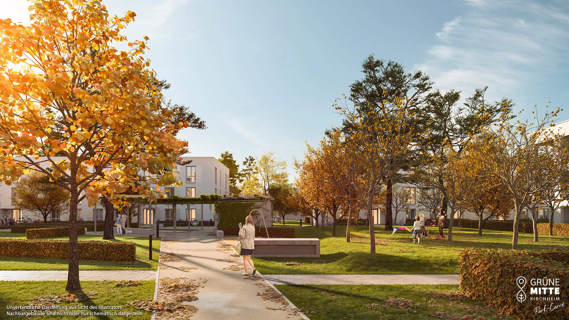 Eigentumswohnungen Kirchheim bei München: Grüne Mitte Kirchheim - Park-Carré - Illustration 2