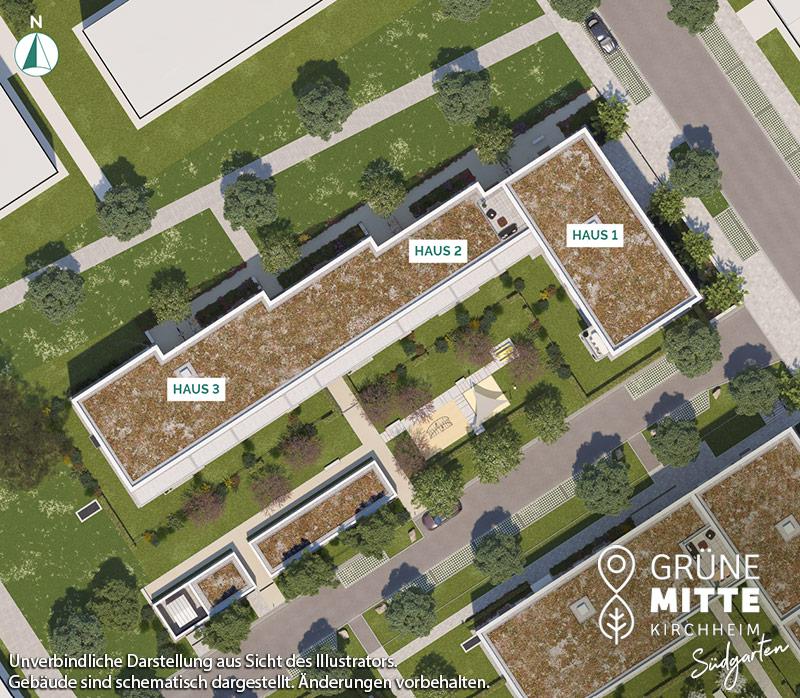 Immobilie Grüne Mitte Kirchheim - Suedgarten - Lageplan