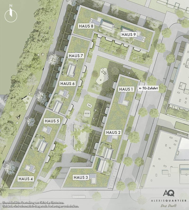 Immobilie Alexisquartier - Wohnen an der Allee - Lageplan