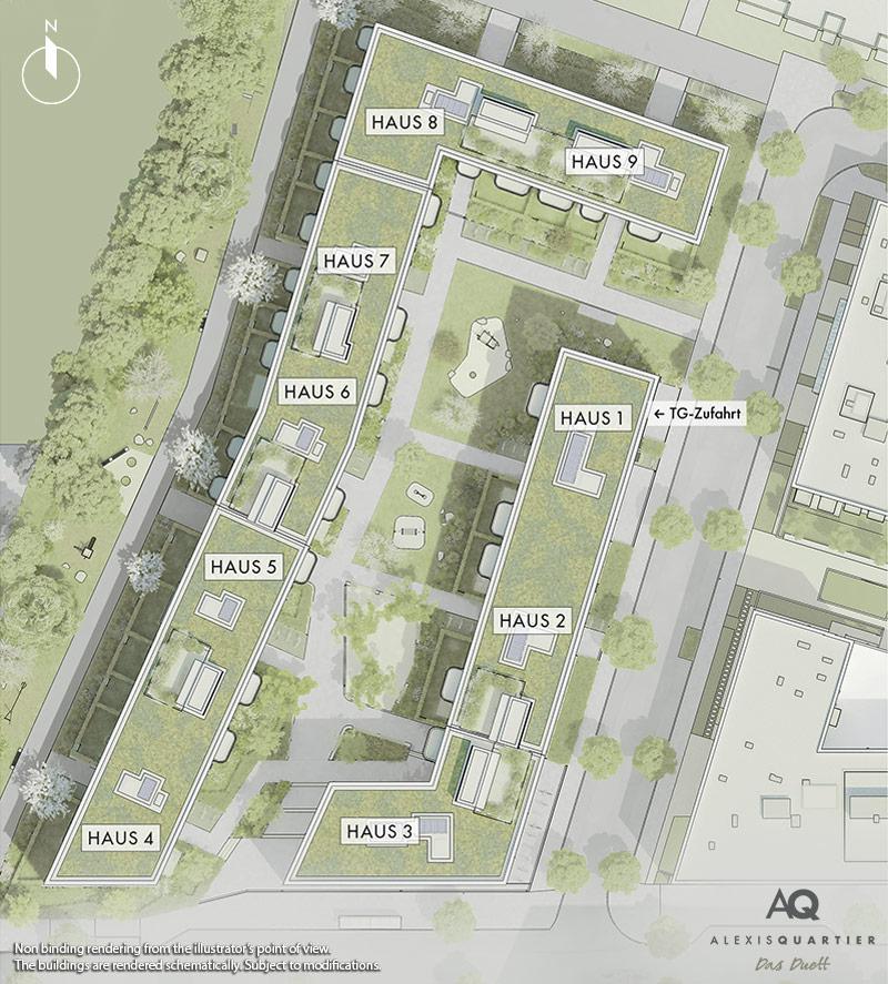 Condominiums Alexisquartier - Das Duett - Site plan 2 Condominiums Alexisquartier - Das Duett - Site plan 2