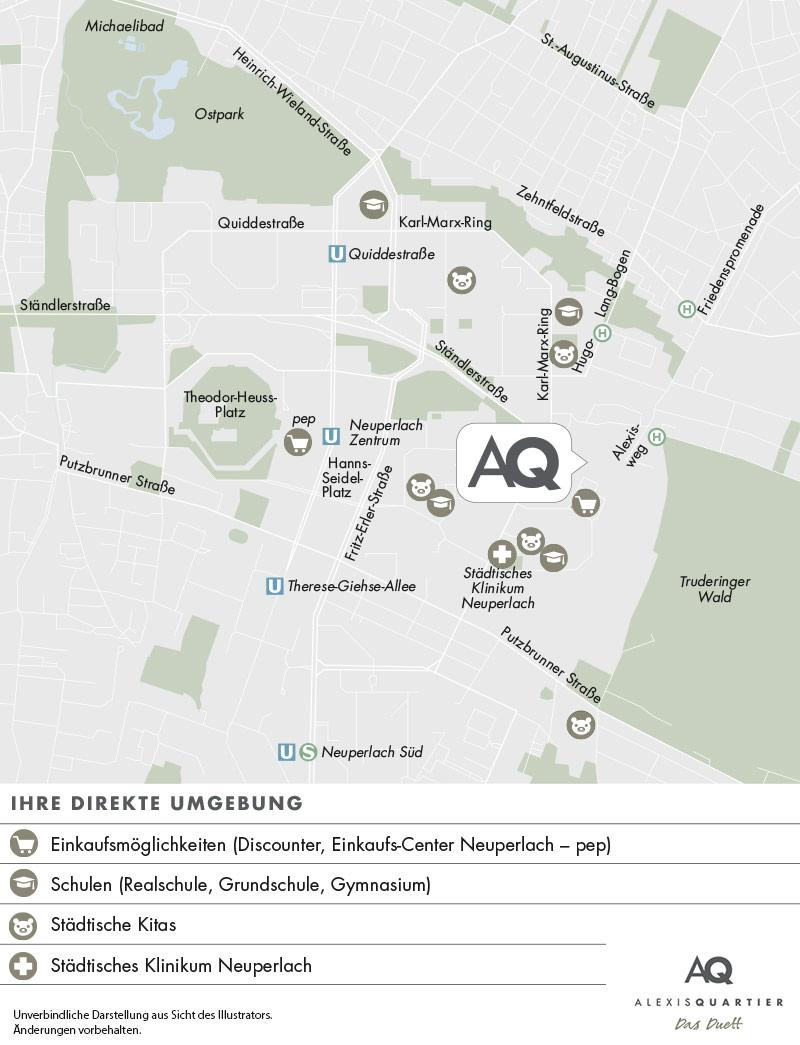 Immobilie Alexisquartier - Wohnen an der Allee - Stadtplanausschnitt 2