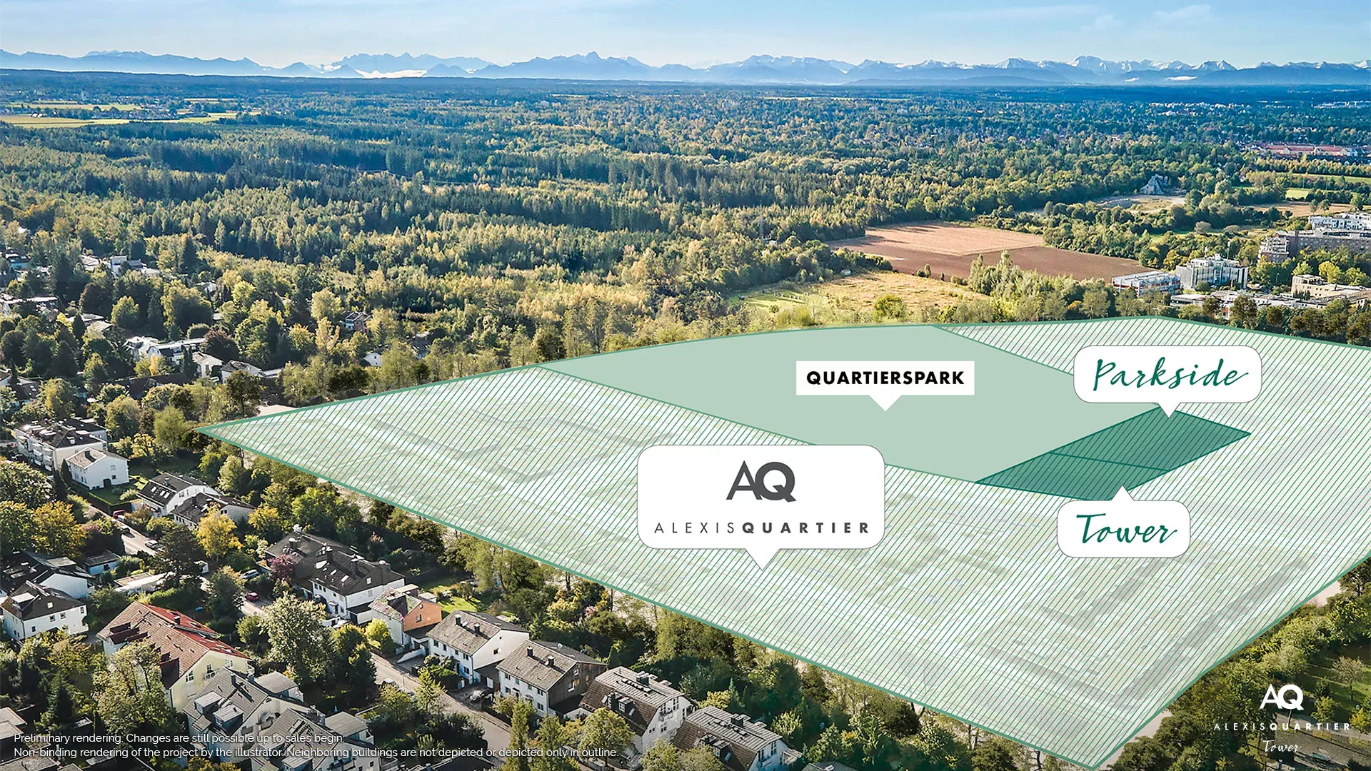 Property Munich-Perlach: Alexisquartier-Tower - Air view - Preannouncement
