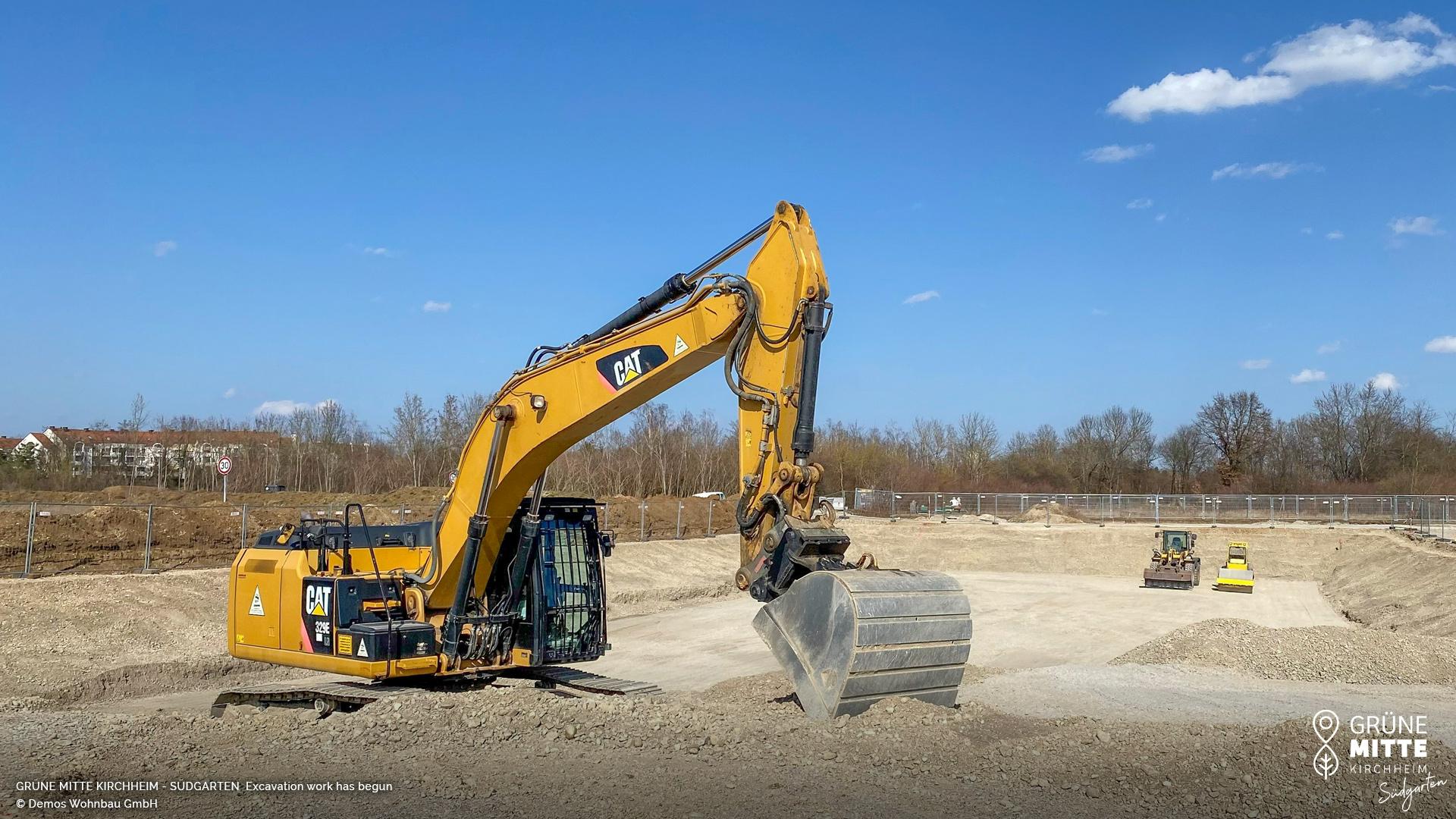'GRÜNE MITTE KIRCHHEIM - Südgarten' in Kirchheim near Munich: Excavation work has begun