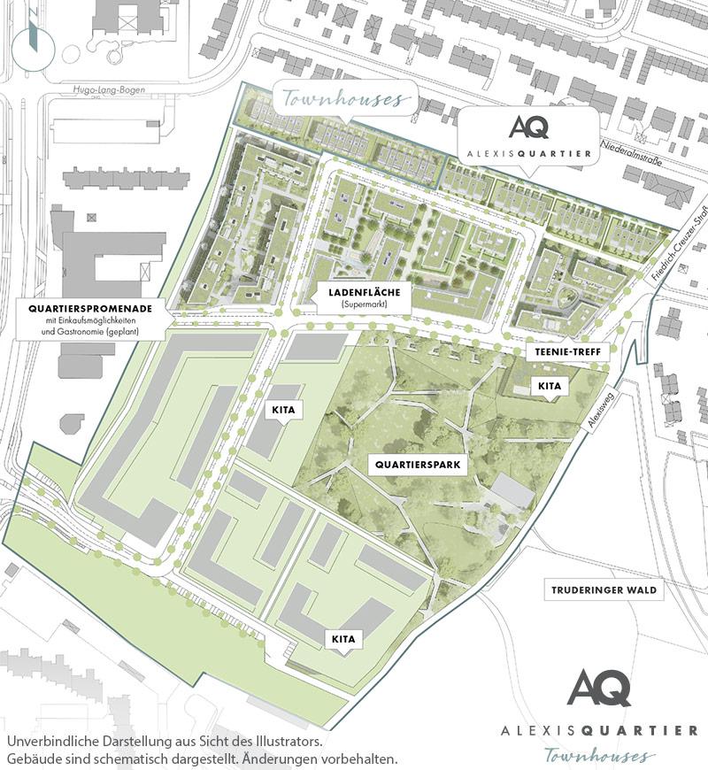 Immobilie Alexisquartier - Townhouses - Gesamtlageplan