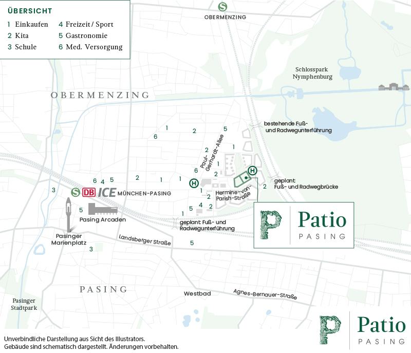 Immobilie Patio Pasing - Stadtplanausschnitt 2