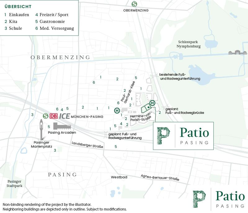 Condominiums Munich: Patio Pasing - City map 2