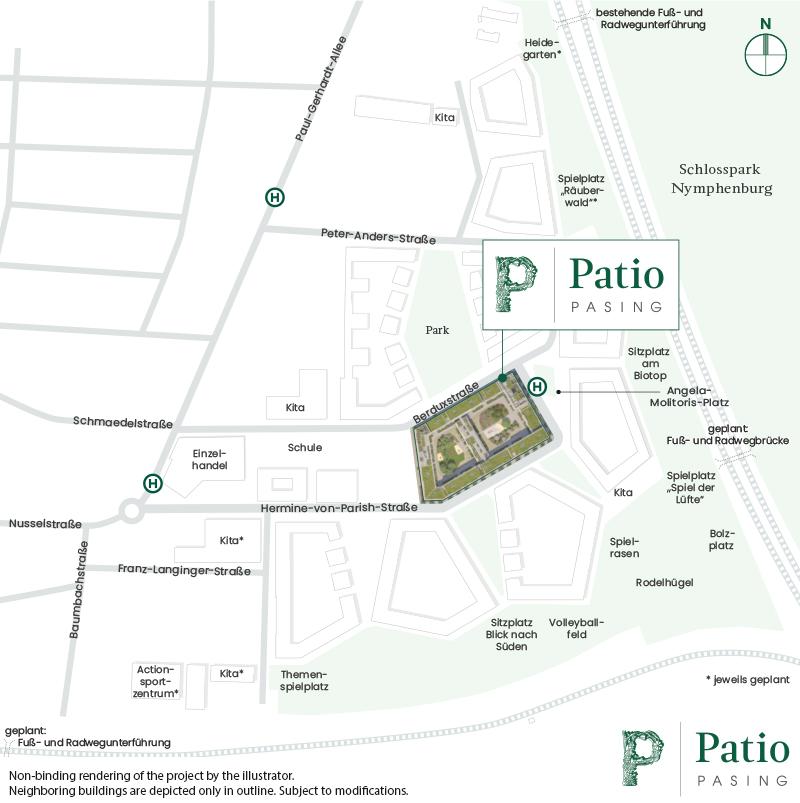 Condominiums Munich: Patio Pasing - Site plan 1