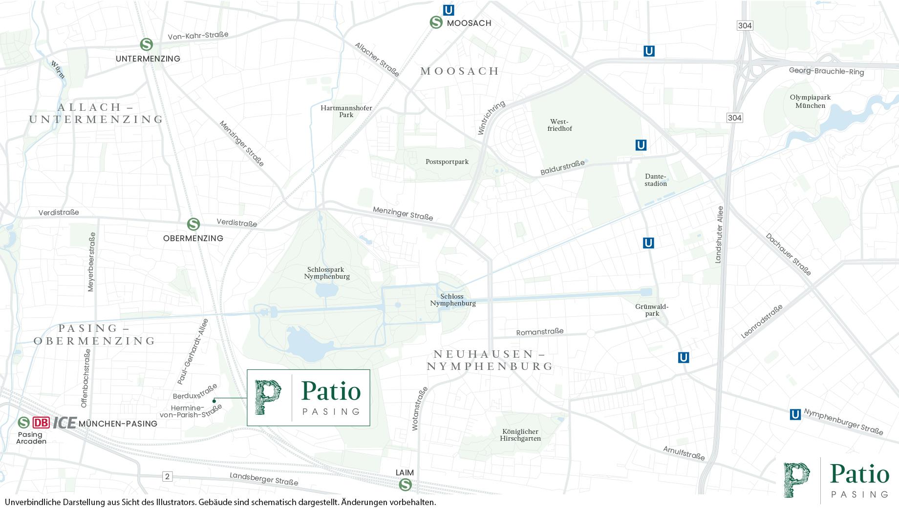 Immobilie Patio Pasing - Stadtplanausschnitt 1