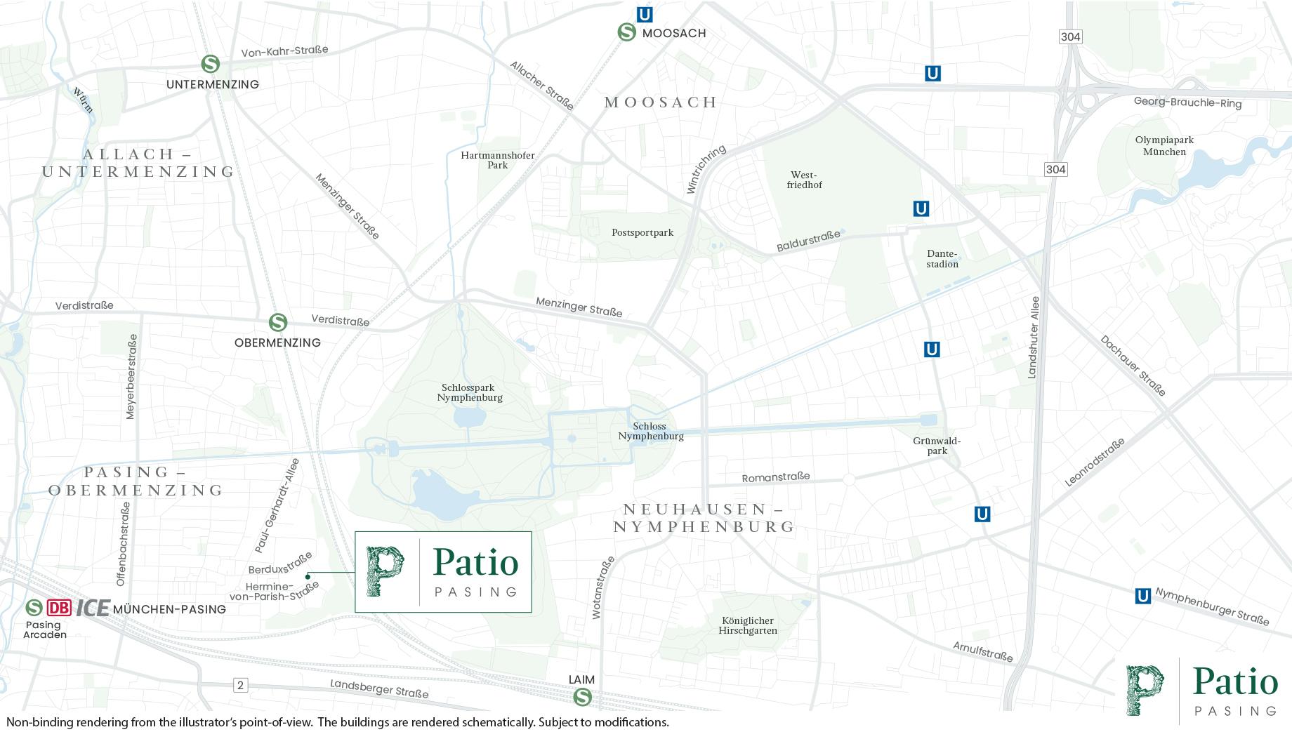 Condominiums Munich: Patio Pasing - city map 1