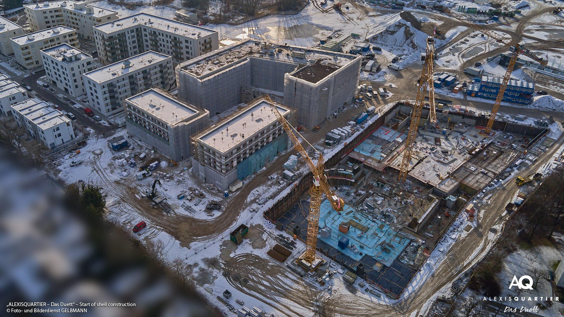 'ALEXISQUARTIER - Das Duett' in Munich-Perlach: Start of the structural work