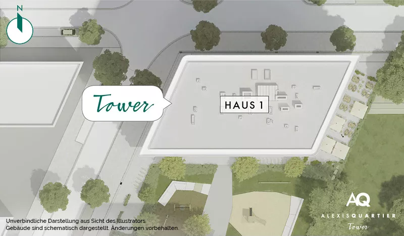 Immobilie München-Perlach: Alexisquartier - Tower - Lageplan