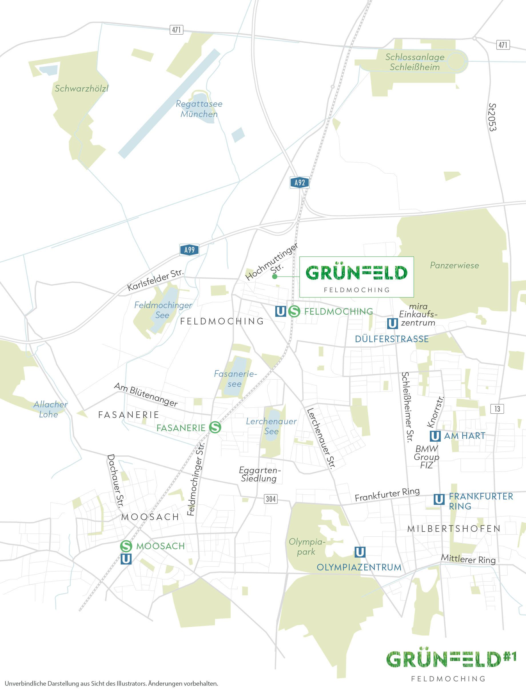 Immobilie Grünfeld 1 - Stadtplanausschnitt