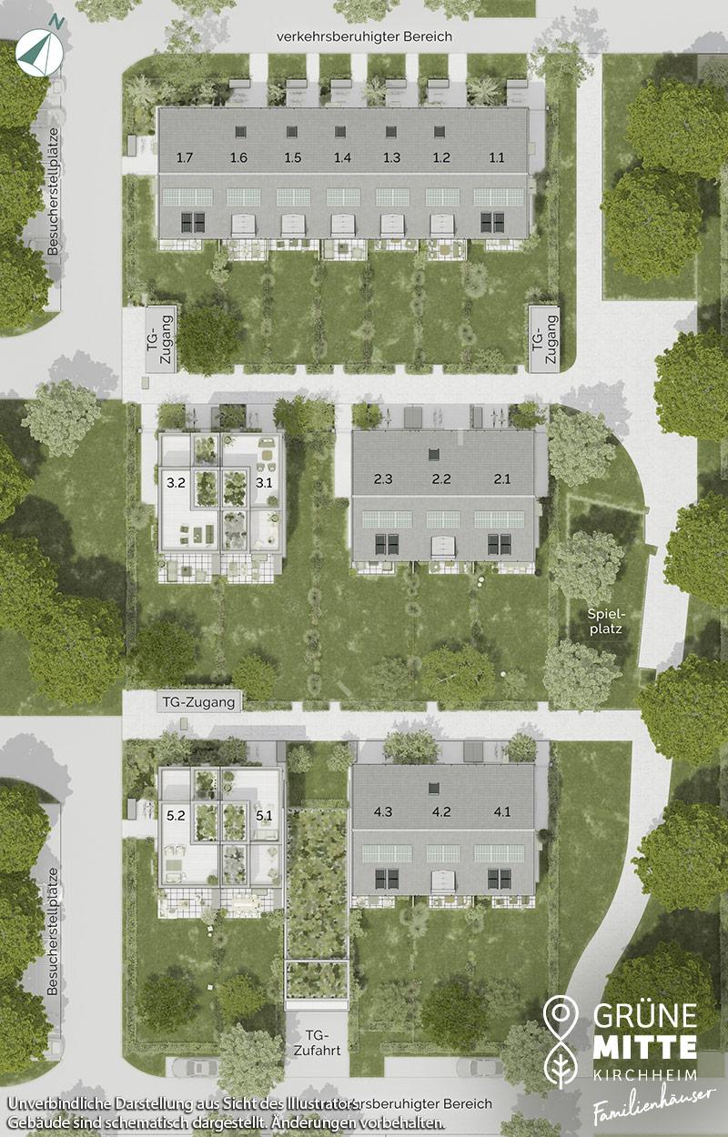Immobilie Grüne Mitte Kirchheim-Familienhäuser - Lageplan Immobilie Grüne Mitte Kirchheim-Familienhäuser - Lageplan