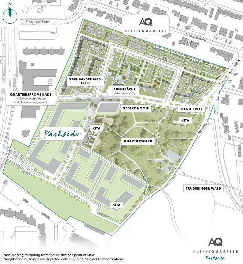 Munich-Perlach: Alexisquartier-Parkside - Site plan 1 Munich-Perlach: Alexisquartier-Parkside - Site plan 1