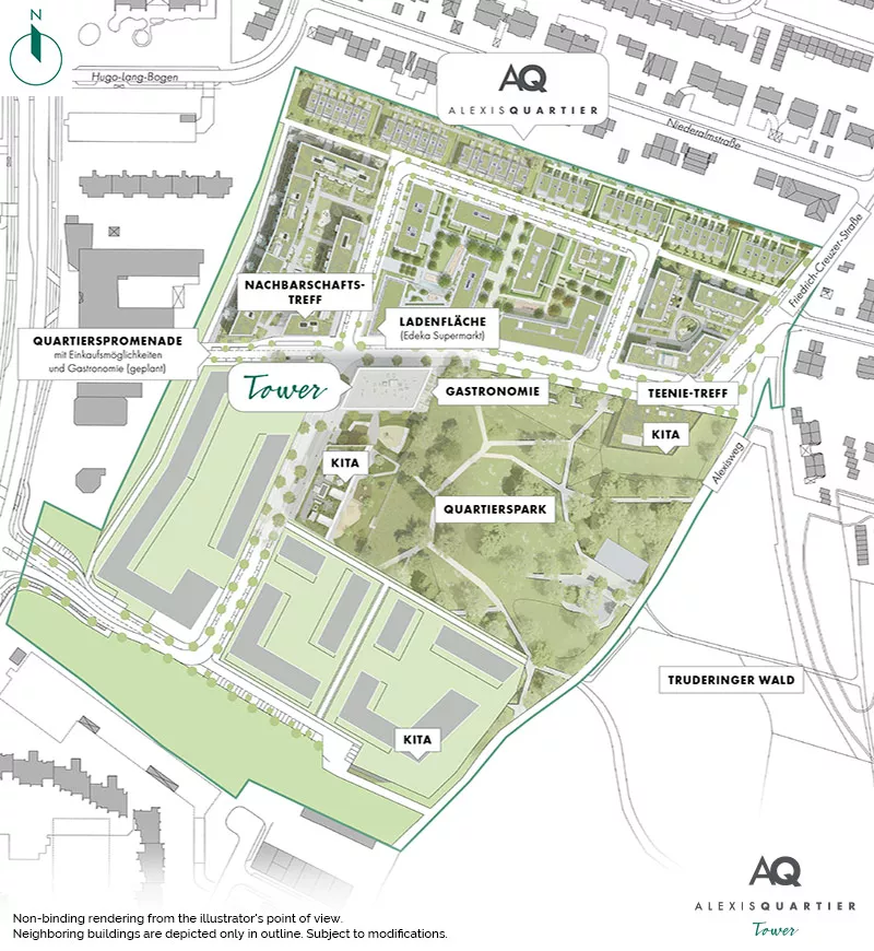 Property Munich-Perlach: Alexisquartier - Tower - Site plan 1 Property Munich-Perlach: Alexisquartier - Tower - Site plan 1
