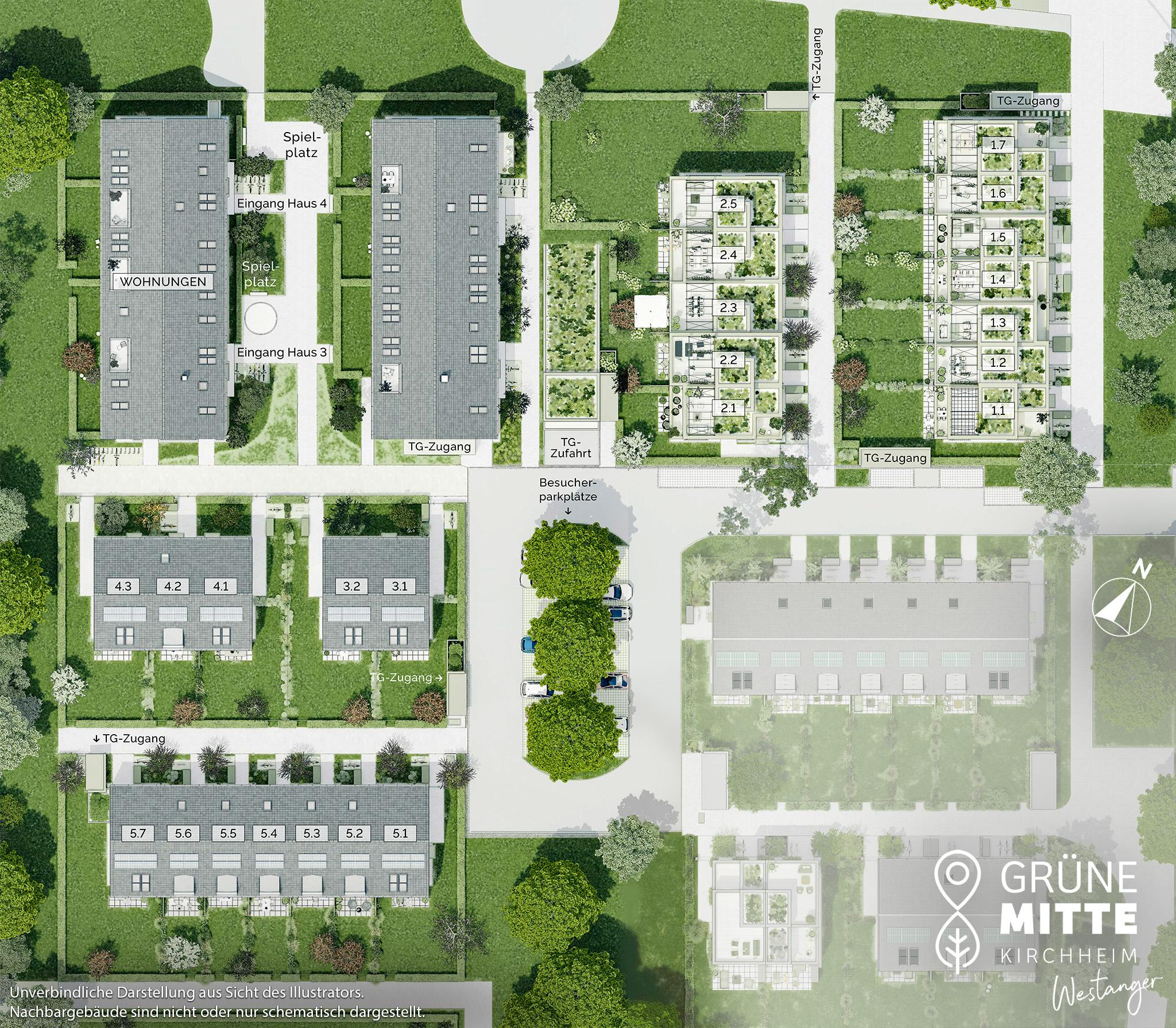 Immobilie Grüne Mitte Kirchheim - Westanger - Eigentumswohnungen - Lageplan