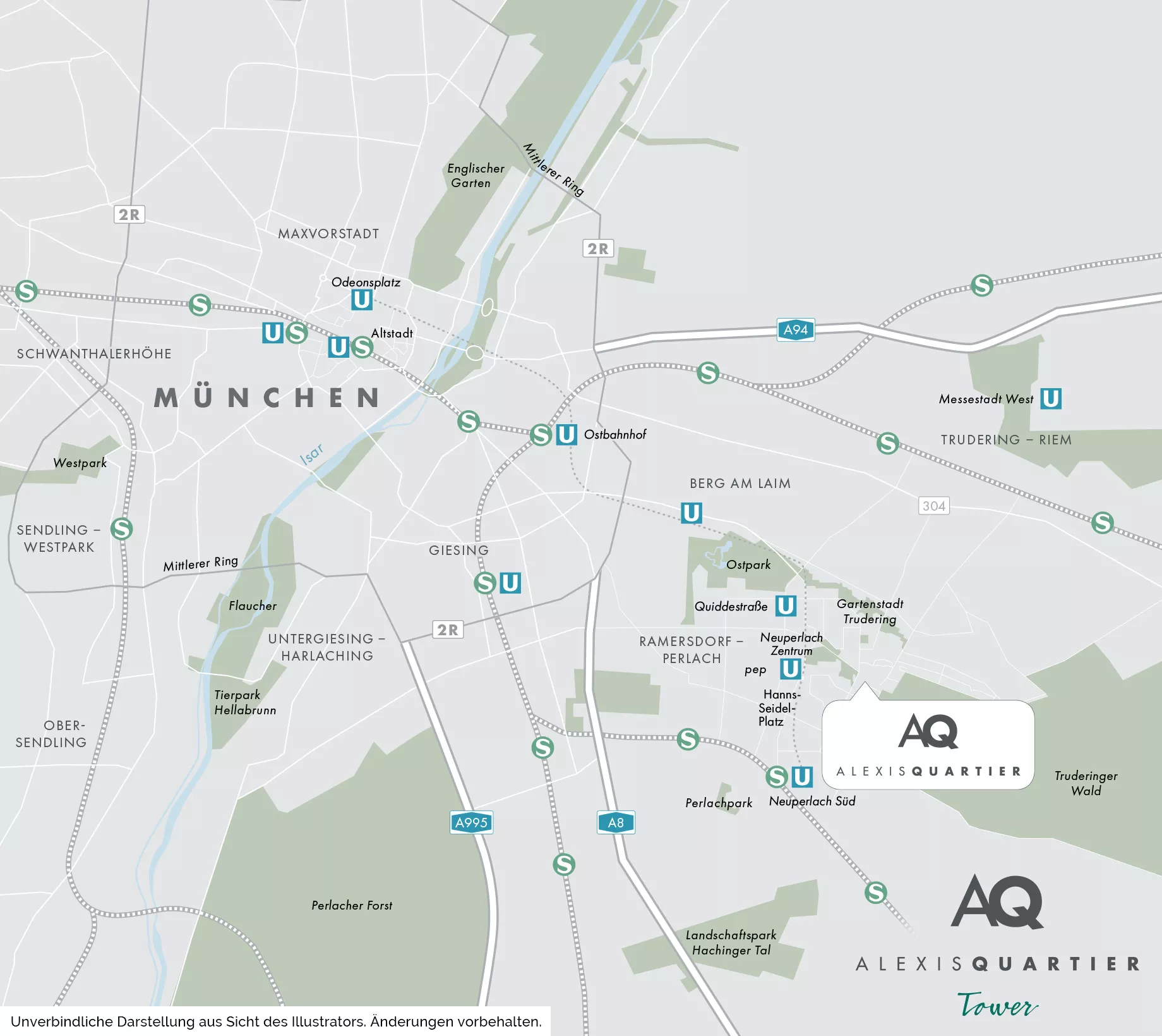 Immobilie München-Perlach: Alexisquartier - Tower - Stadtplanausschnitt 1