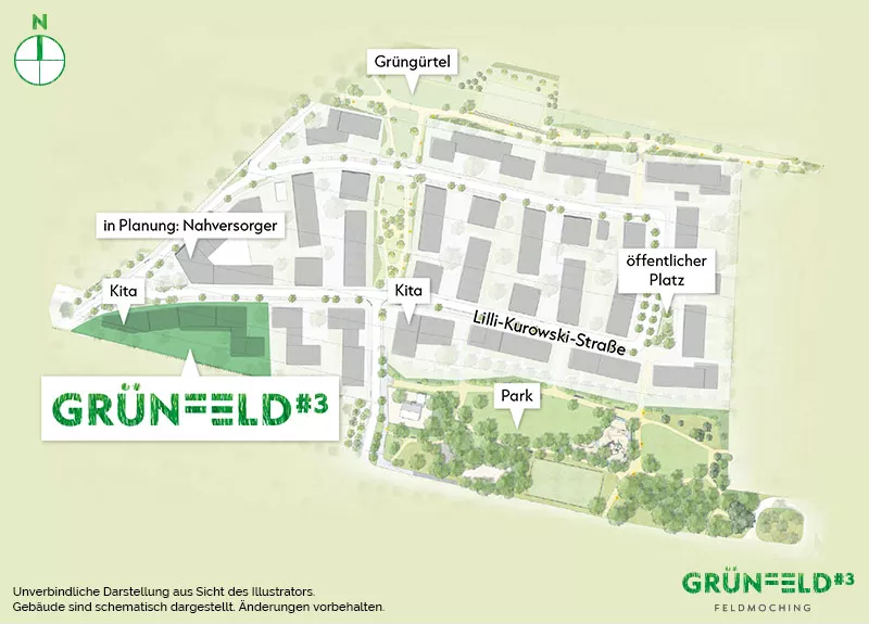 Immobilie München-Feldmoching: Grünfeld3-Feldmoching - Gesamtlageplan