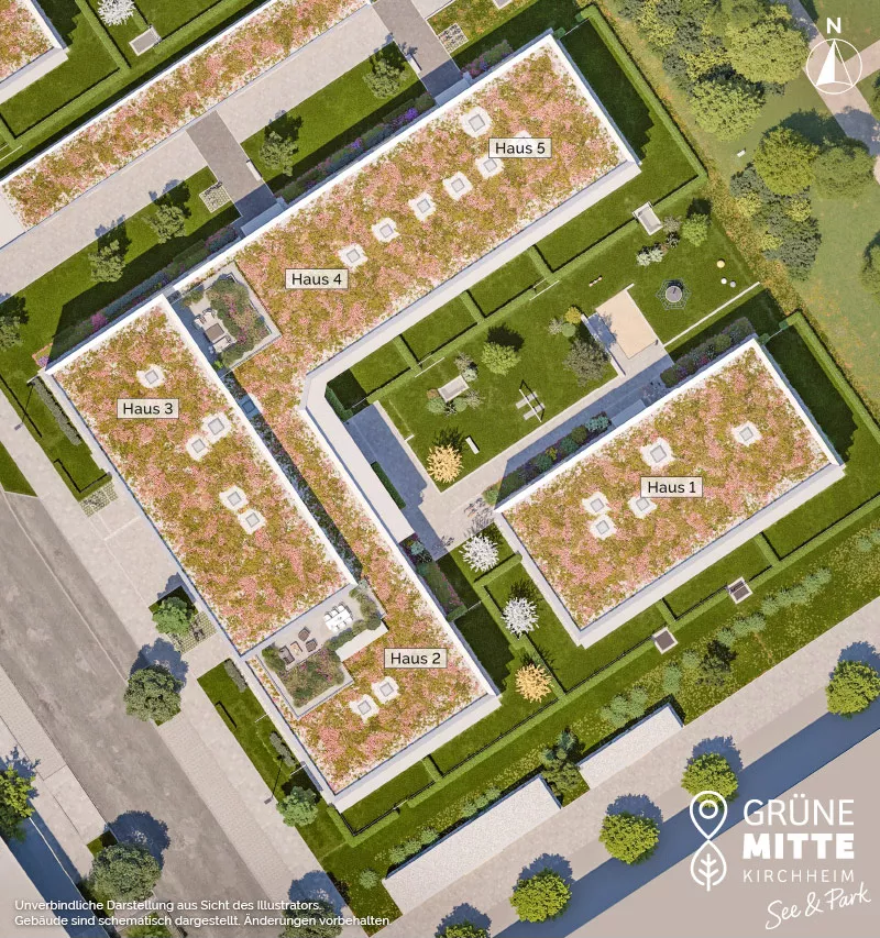 Immobilie Kirchheim b. München: Grüne Mitte Kirchheim - See und Park - Lageplan