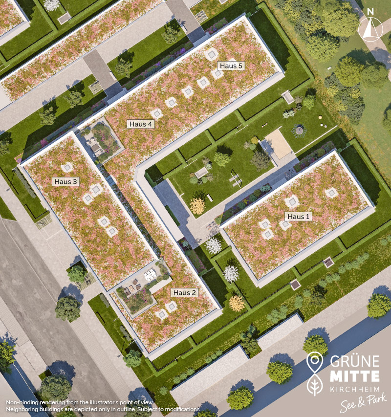 Property Kirchheim near Munich: Grüne Mitte Kirchheim - See und Park - Site plan 2