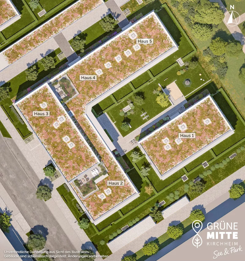 Immobilie Kirchheim b. München: Grüne Mitte Kirchheim - See und Park - Lageplan Immobilie Kirchheim b. München: Grüne Mitte Kirchheim - See und Park - Lageplan