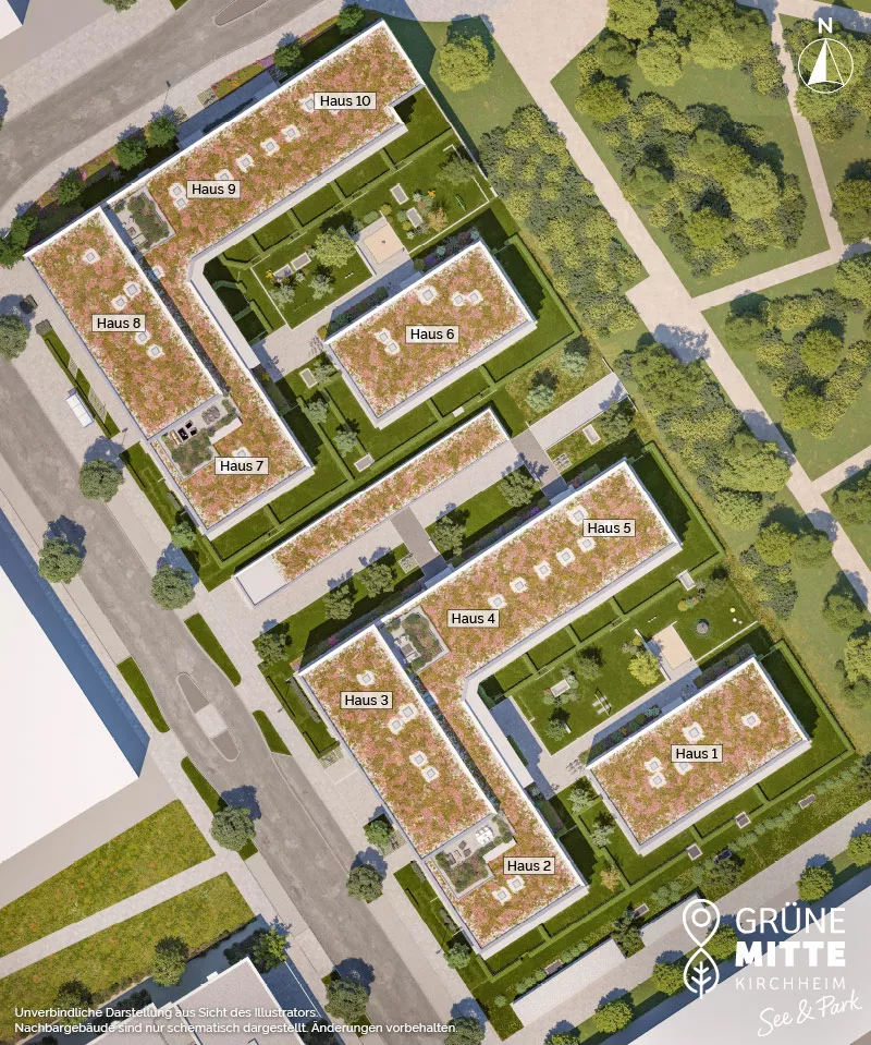 Immobilie Kirchheim b. München: Grüne Mitte Kirchheim - See und Park - Lageplan