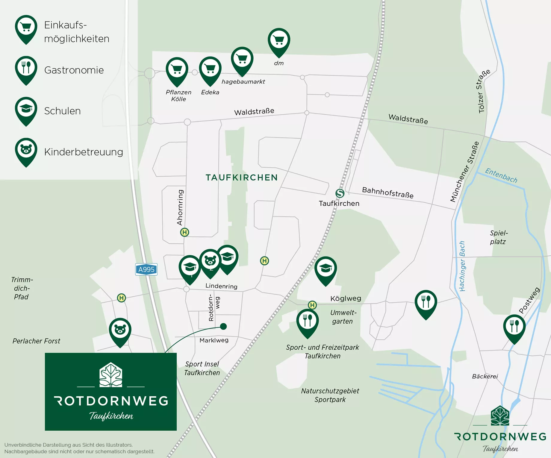 Immobilie Taufkirchen: Rotdornweg-Taufkirchen - Stadtplanausschnitt