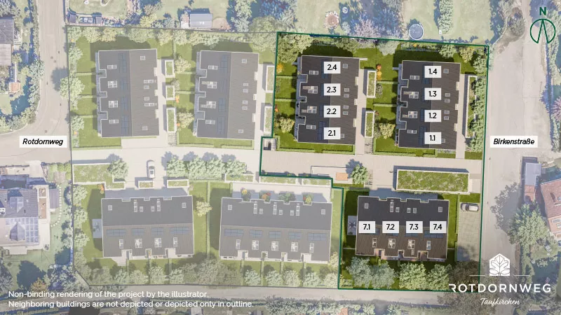 Property Taufkirchen: Rotdornweg-Taufkirchen - Site plan 1st sale phase Property Taufkirchen: Rotdornweg-Taufkirchen - Site plan 1st sale phase