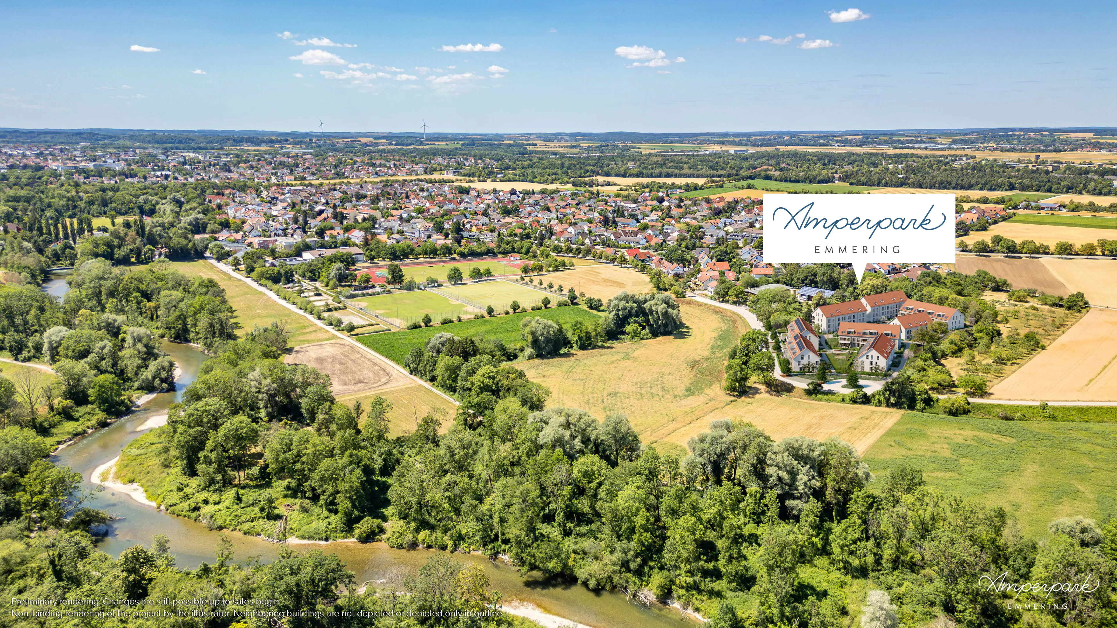 Property Emmering: Amperpark Emmering - Air view - Preannouncement