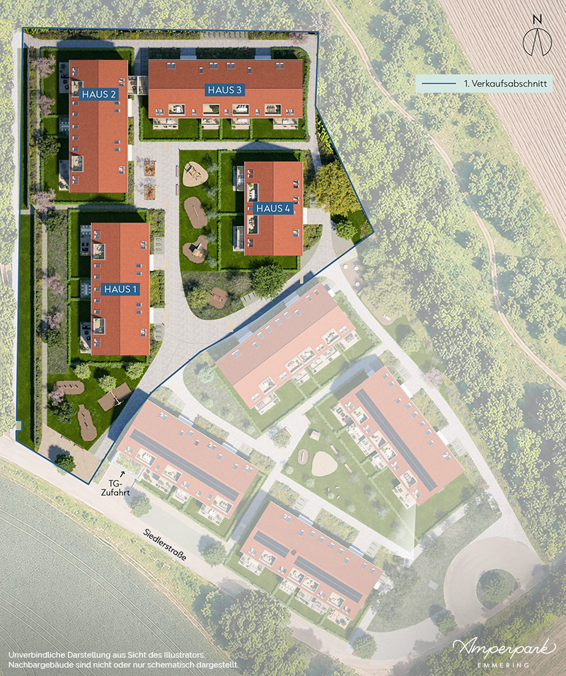 Immobilie Emmering: Amperpark-Emmering - Lageplan Immobilie Emmering: Amperpark-Emmering - Lageplan