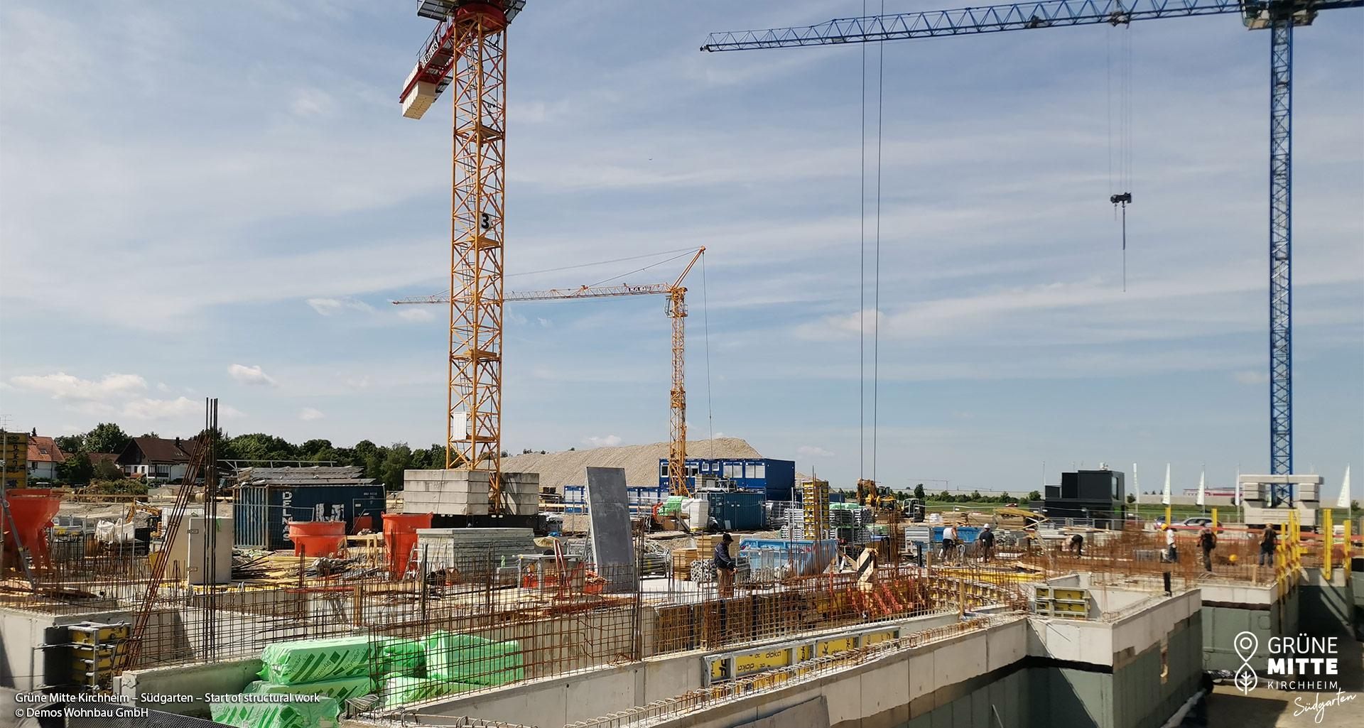 'GRÜNE MITTE KIRCHHEIM - Südgarten' in Kirchheim near Munich: Structural work has begun