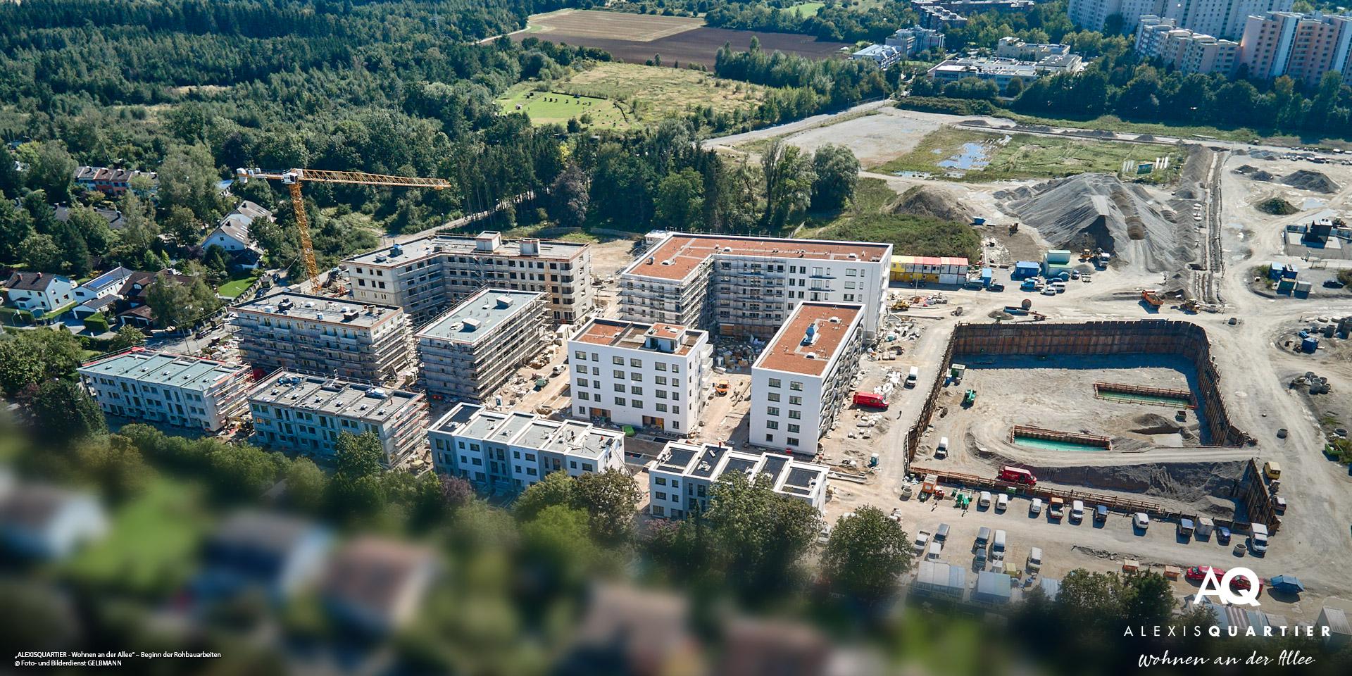 „ALEXISQUARTIER – Wohnen an der Allee“ in München-Perlach: Beginn der Rohbauarbeiten