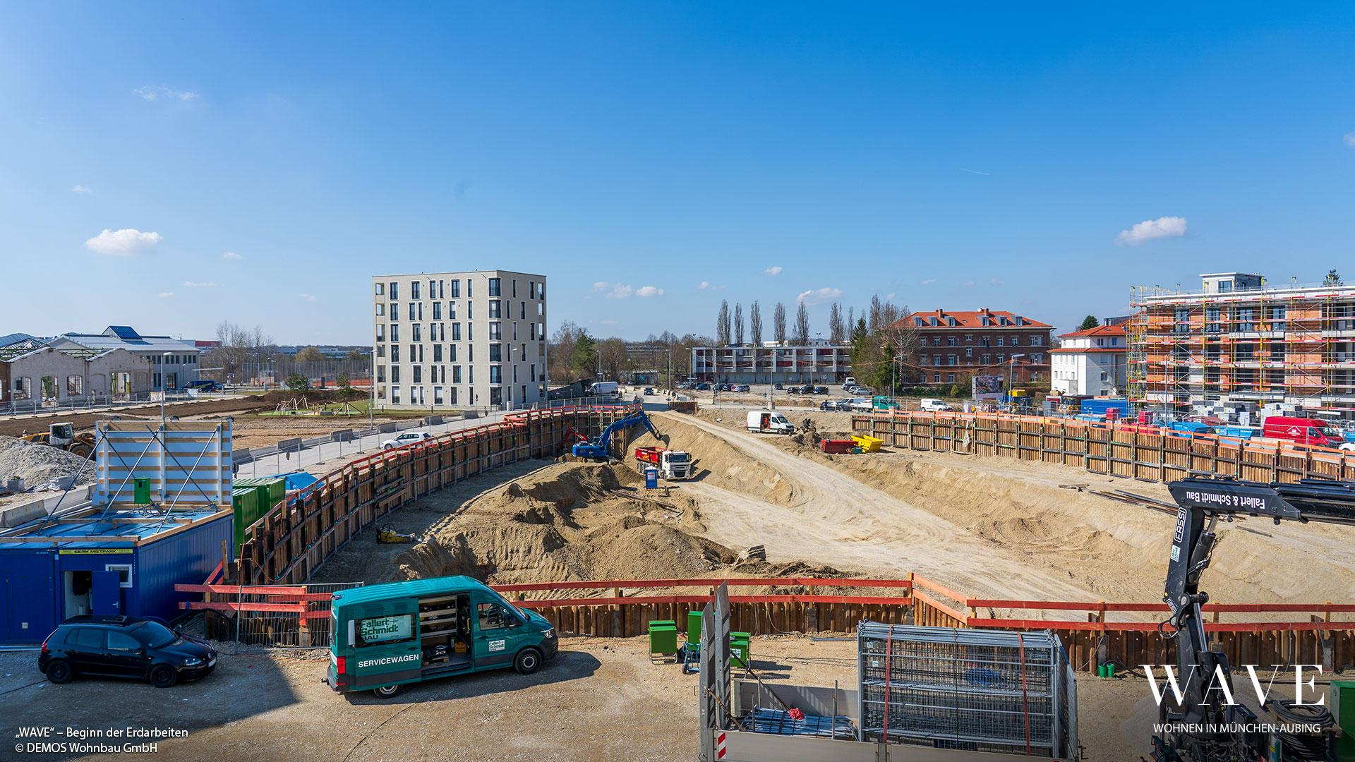 „WAVE“ in München-Aubing: Beginn der Erdarbeiten