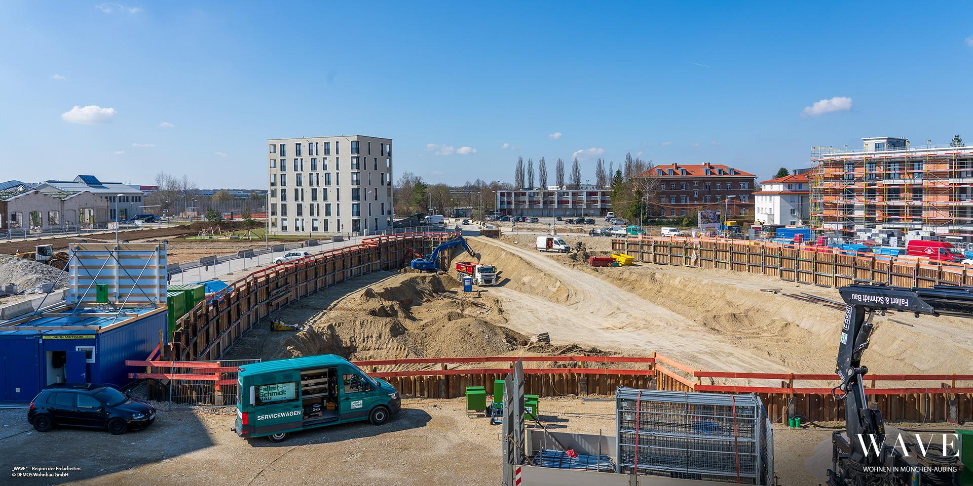 „WAVE“ in München-Aubing: Beginn der Erdarbeiten