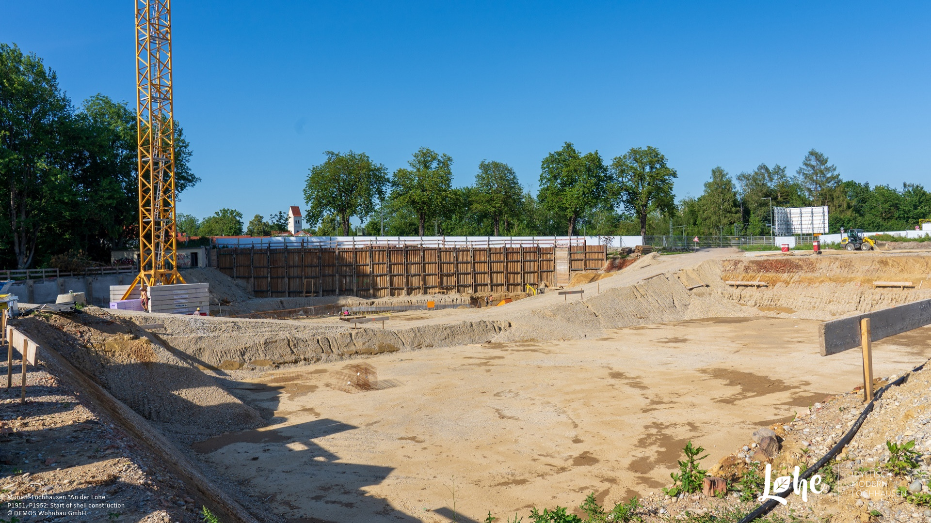 'An der Lohe' in Munich-Lochhausen: Start of shell construction
